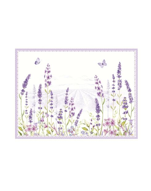 Set di 4 tovagliette in sughero con motivo LAVENDER FIELD multicolore - 40x30 cm
