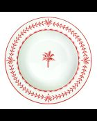 Set van 6 EXOTIC VIBES diepe borden wit/rood - D.21,5 cm