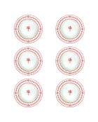 Set van 6 EXOTIC VIBES diepe borden wit/rood - D.21,5 cm