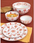 Set van 6 EXOTIC VIBES diepe borden wit/rood - D.21,5 cm