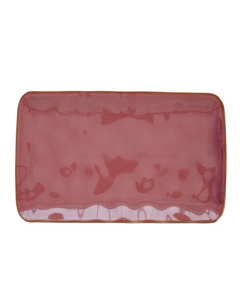 Lot de 6 assiettes rectangulaires en porcelaine INTERIORS bourgogne - 20x13 cm