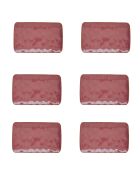 Lot de 6 assiettes rectangulaires en porcelaine INTERIORS bourgogne - 20x13 cm