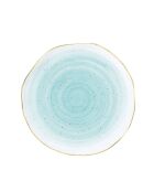 Lot de 6 assiettes en porcelaine ARTESANAL bleues - D.16 cm
