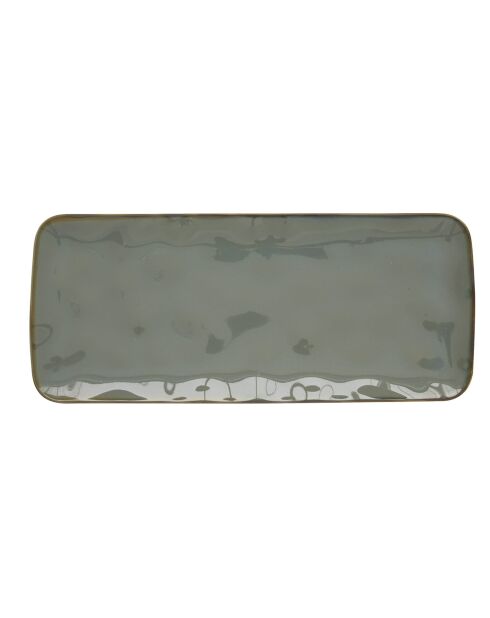 Set de 4 platos rectangulares de porcelana INTERIORS celadon - 36x16 cm