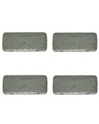 Set de 4 platos rectangulares de porcelana INTERIORS celadon - 36x16 cm
