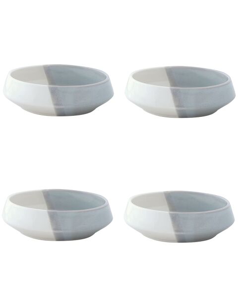 Set van 4 DUBBELE grijze porseleinen soepborden - D.16,5 cm