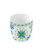 Théière en porcelaine avec infuseur et 2 tasses motif FLOWERS GARDEN vert/bleu - 600 ml/160 ml