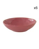 Set de 6 platos sopera de porcelana INTERIORS burdeos - D.19 cm