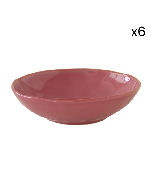 Set de 6 platos sopera de porcelana INTERIORS burdeos - D.19 cm