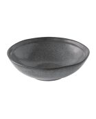 Juego de 4 platos hondos ESSENTIAL de gres gris oscuro - D.18 cm