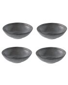 Juego de 4 platos hondos ESSENTIAL de gres gris oscuro - D.18 cm