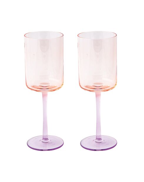 Lot de 2 verres RAINBOW orange/violet - 380 ml