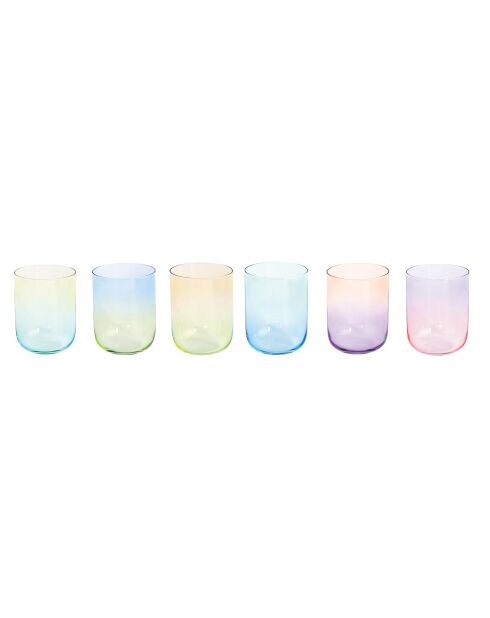 Lot de 6 verres à eau RAINBOW multicolores - 390 ml