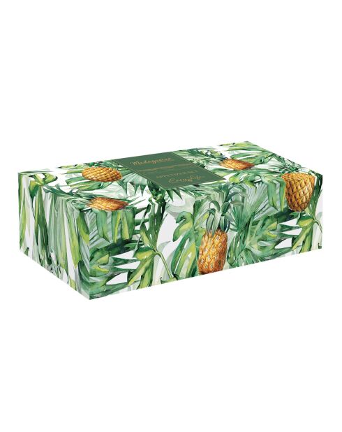 Service à apéritif avec plateau et 3 bols en porcelaine Ananas MADAGASCAR jaune