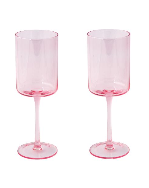 Set di 2 bicchieri da vino RAINBOW rosa - 380 ml