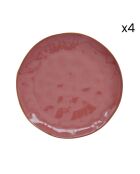 Set van 4 porseleinen dinerborden INTERIORS bordeaux - D.26 cm
