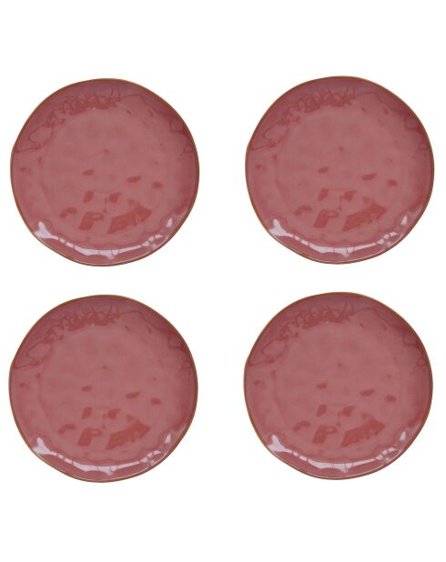 Set van 4 porseleinen dinerborden INTERIORS bordeaux - D.26 cm
