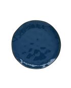 Set van 6 blauwe INTERIORS porseleinen dessertborden - D.21 cm