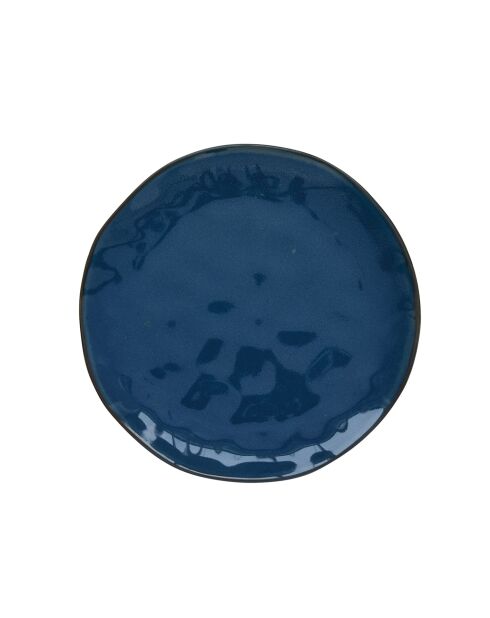 Set van 6 blauwe INTERIORS porseleinen dessertborden - D.21 cm