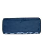 Set van 4 blauwe INTERIORS rechthoekige porseleinen borden - 36x16 cm