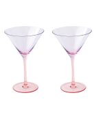 Lot de 2 verres à martini RAINBOW violet/rouge - 270 ml