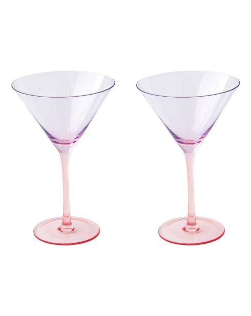 Lot de 2 verres à martini RAINBOW violet/rouge - 270 ml