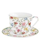 Tazza e piattino GARDEN DREAMS in porcellana multicolore - 370 ml