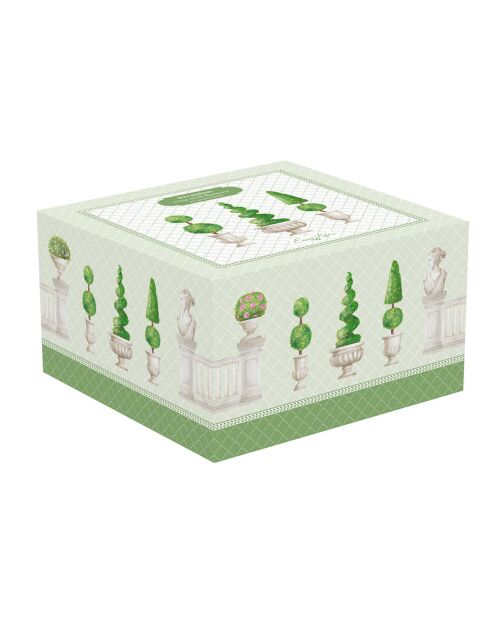 Taza y platillo de desayuno de porcelana, en caja TOPIARY multicolor, 370 ml
