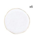 Set van 6 witte borden van ARTESANAL porselein - D.16 cm