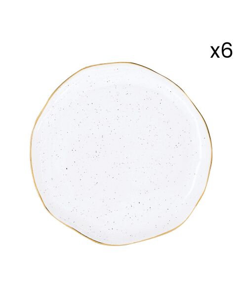 Set van 6 witte borden van ARTESANAL porselein - D.16 cm