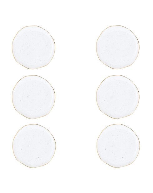 Set van 6 witte borden van ARTESANAL porselein - D.16 cm