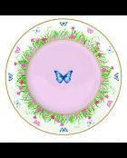 Set mit 6 mehrfarbigen SPRING PARADE Desserttellern - D.19 cm