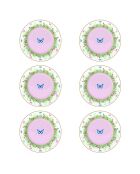 Set mit 6 mehrfarbigen SPRING PARADE Desserttellern - D.19 cm