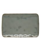 Set van 6 rechthoekige porseleinen borden INTERIORS celadon - 20x13 cm