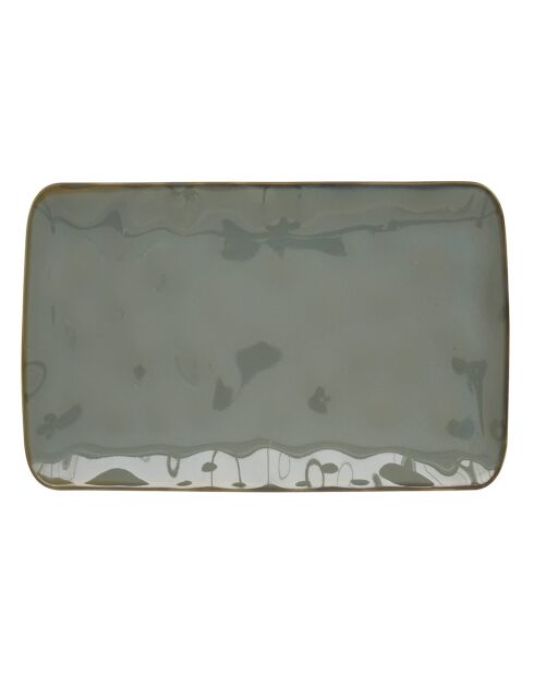 Set van 6 rechthoekige porseleinen borden INTERIORS celadon - 20x13 cm