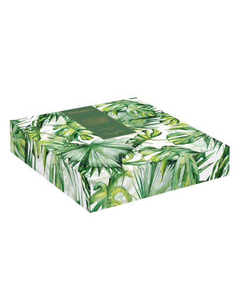 Assiette Feuille en porcelaine en forme de ginkgo MADAGASCAR verte - 35x29 cm