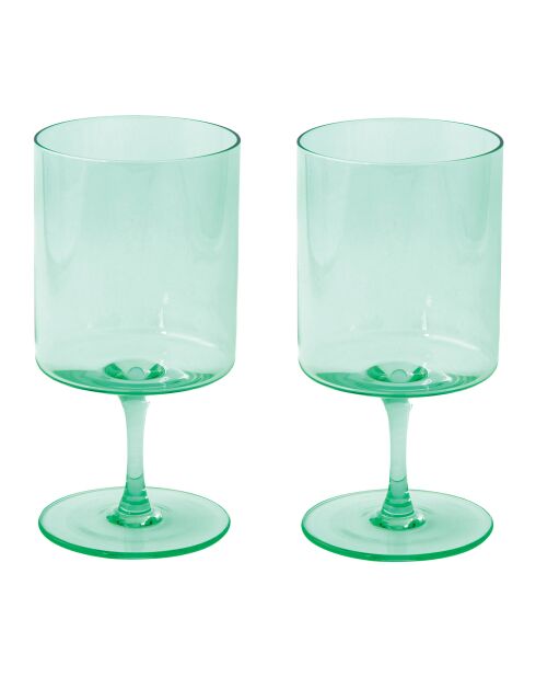 Lot de 2 verres à vin en verre RAINBOW verts - 360 ​​ml