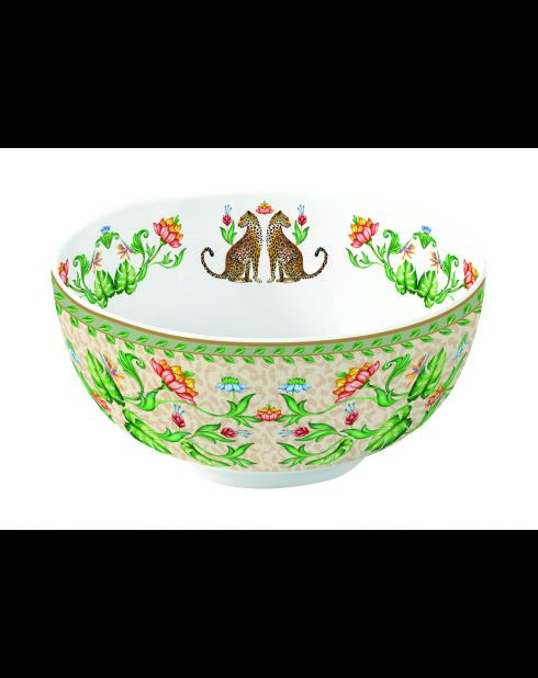 Lot de 6 bols en porcelaine JUNGLE VIBES verts - D.12 cm