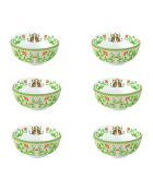 Lot de 6 bols en porcelaine JUNGLE VIBES verts - D.12 cm