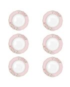 Lot de 6 assiettes à soupe en porcelaine GARDEN JOY roses - D.23 cm