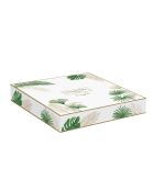 Assiette à dessert en porcelaine , coffret EXOTIQUE blanc/vert - D.19 cm