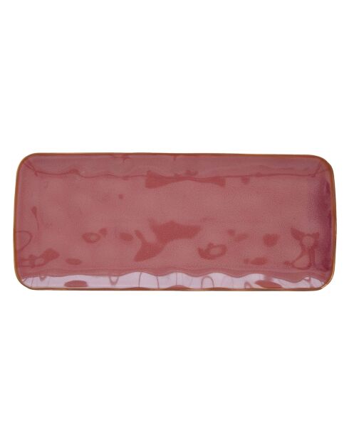 Set di 4 piatti rettangolari in porcellana INTERIORS bordeaux - 36x16 cm