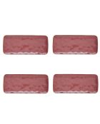 Set di 4 piatti rettangolari in porcellana INTERIORS bordeaux - 36x16 cm