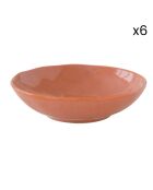 Set de 6 platos sopera de porcelana INTERIORS brick - D.19 cm
