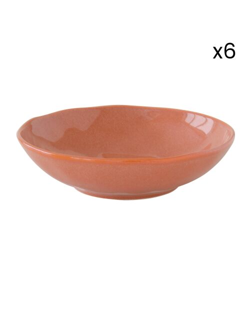 Set de 6 platos sopera de porcelana INTERIORS brick - D.19 cm
