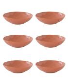 Set de 6 platos sopera de porcelana INTERIORS brick - D.19 cm