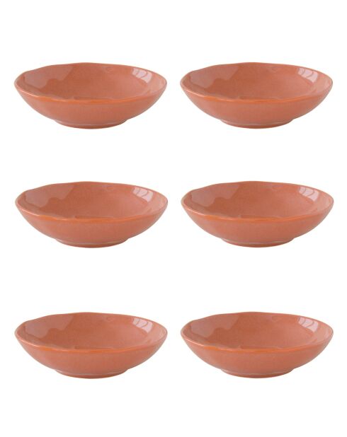Set de 6 platos sopera de porcelana INTERIORS brick - D.19 cm