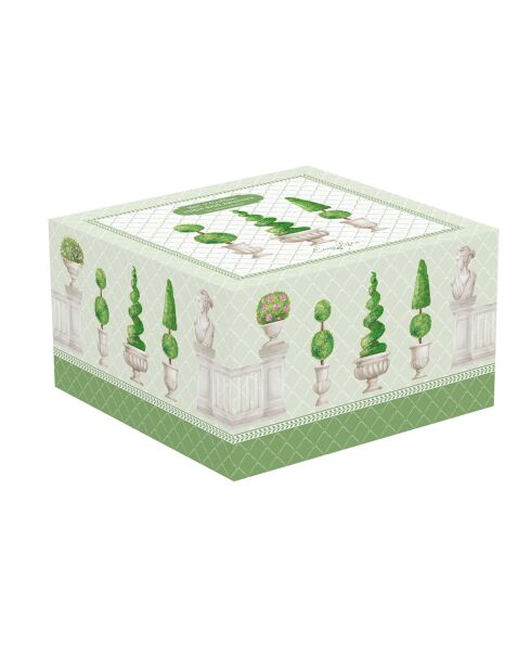 Juego de 2 tazas y platillos de café de porcelana, presentado en una caja TOPIARY multicolor de 80 ml
