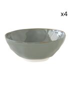 Set mit 4 INTERIORS Schalen aus seladonfarbenem Porzellan, D.15 cm