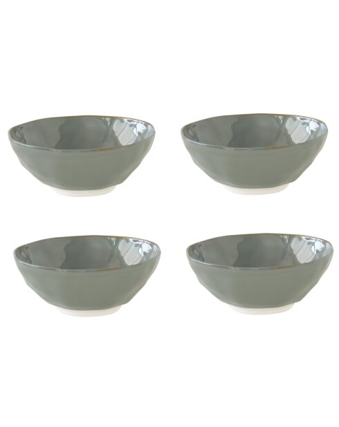Set mit 4 INTERIORS Schalen aus seladonfarbenem Porzellan, D.15 cm